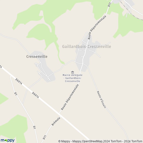 La carte pour la ville de Gaillardbois-Cressenville, 27440 Val-d'Orger
