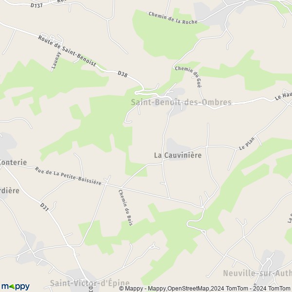 La carte pour la ville de Saint-Benoît-des-Ombres 27450