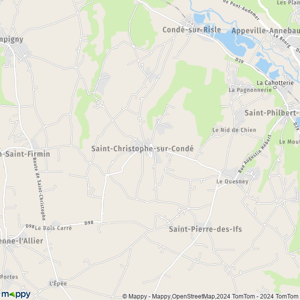 La carte pour la ville de Saint-Christophe-sur-Condé 27450