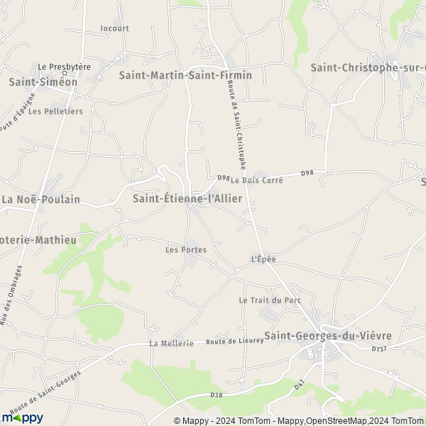 La carte pour la ville de Saint-Étienne-l'Allier 27450