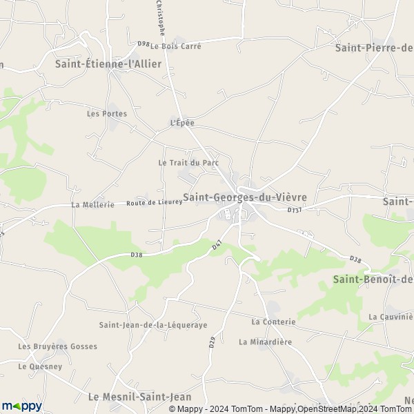 La carte pour la ville de Saint-Georges-du-Vièvre 27450