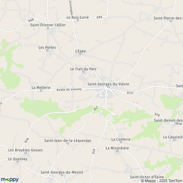 La carte pour la ville de Saint-Georges-du-Vièvre 27450