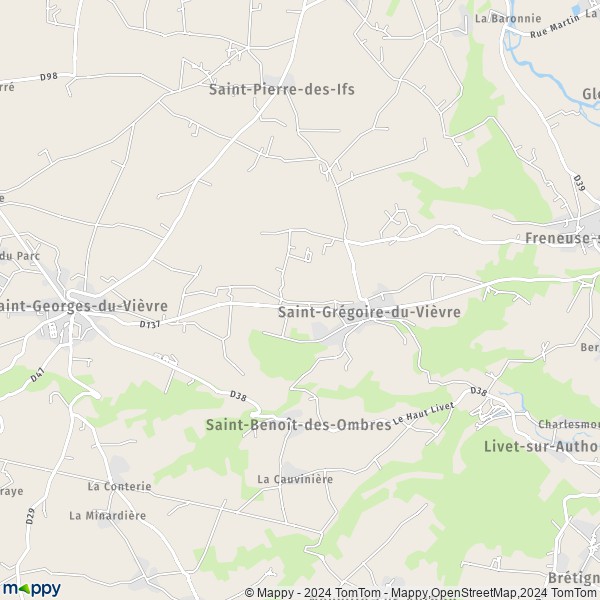 La carte pour la ville de Saint-Grégoire-du-Vièvre 27450