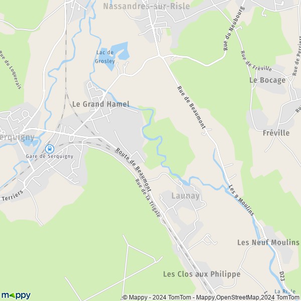 La carte pour la ville de Launay 27470