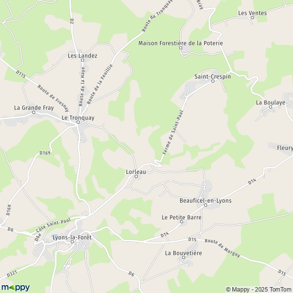 La carte pour la ville de Lorleau 27480