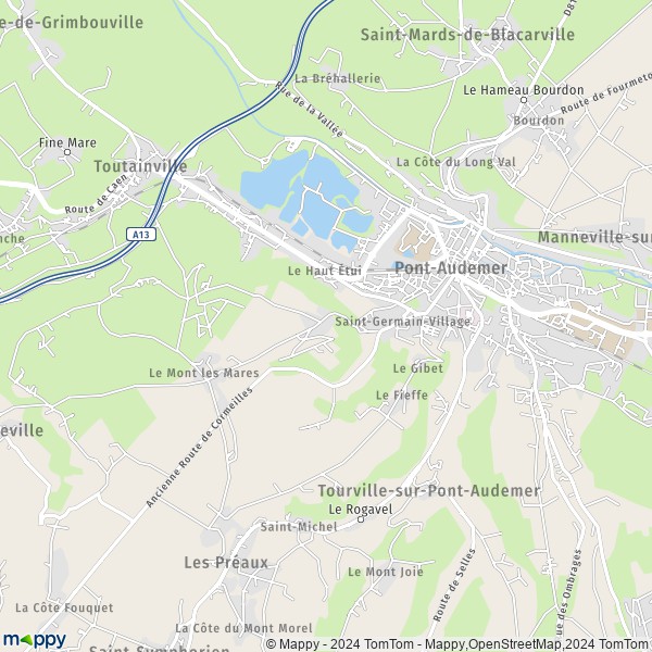 La carte pour la ville de Saint-Germain-Village, 27500 Pont-Audemer