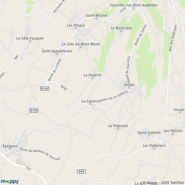 La carte pour la ville de Selles 27500