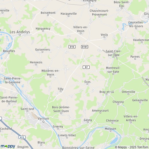 La carte pour la ville de Forêt-la-Folie, 27510 Vexin-sur-Epte