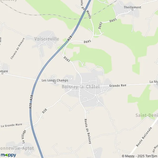 Plan BoisseyleChâtel carte de BoisseyleChâtel (27520) et infos