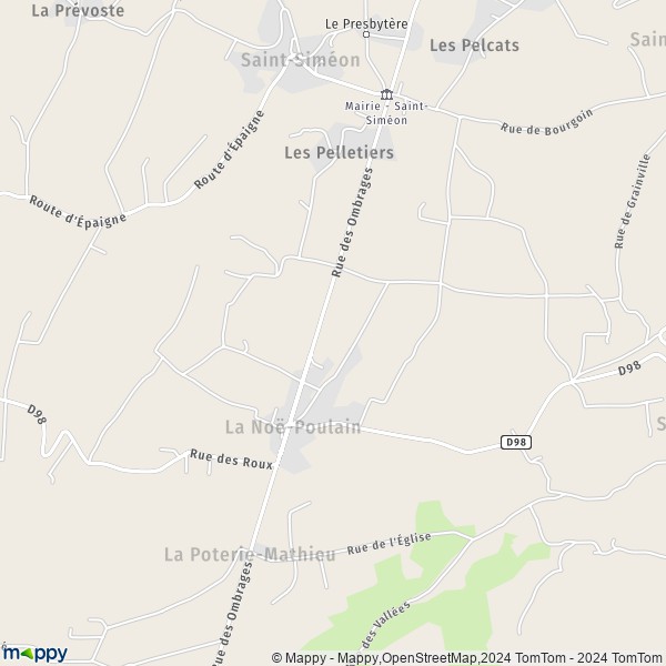 La carte pour la ville de La Noë-Poulain 27560