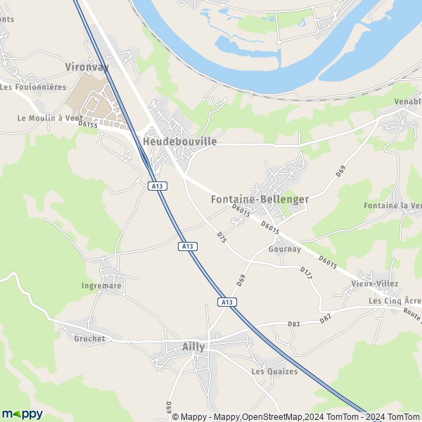 La carte pour la ville de Fontaine-Bellenger 27600