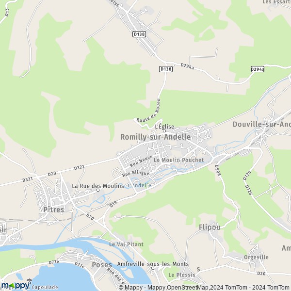 La carte pour la ville de Romilly-sur-Andelle 27610