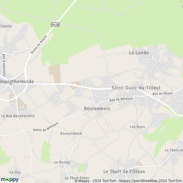 La carte pour la ville de Le Bosc-Roger-en-Roumois, 27670 Bosroumois
