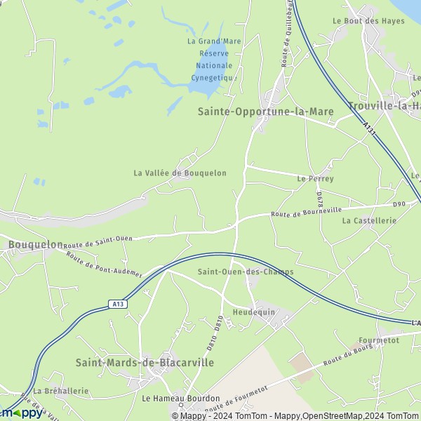 La carte pour la ville de Saint-Ouen-des-Champs, 27680 Le Perrey