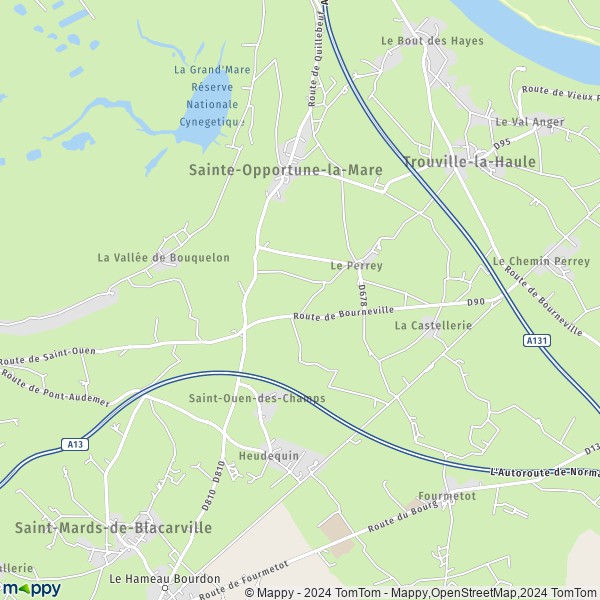 La carte pour la ville de Saint-Thurien, 27680 Le Perrey