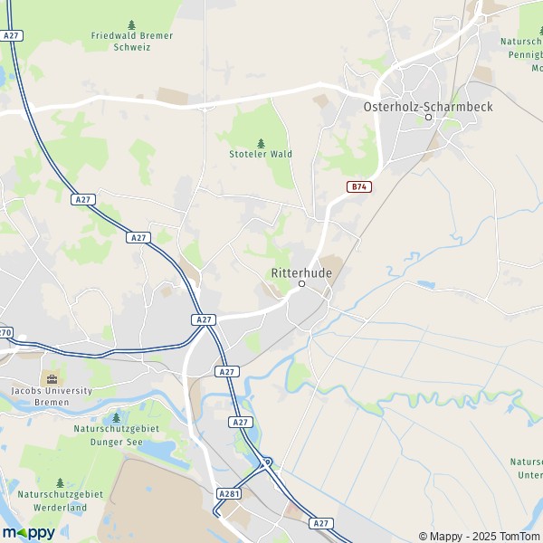 La carte pour la ville de 27721-28717 Ritterhude