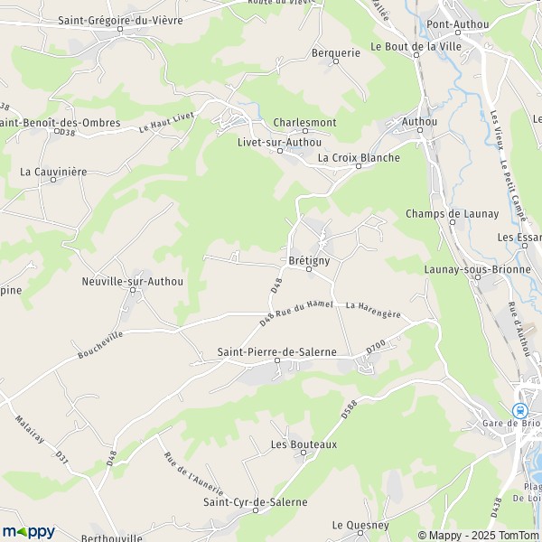 La carte pour la ville de Brétigny 27800