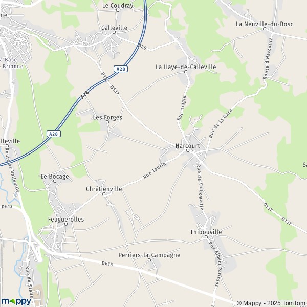 La carte pour la ville de Harcourt 27800