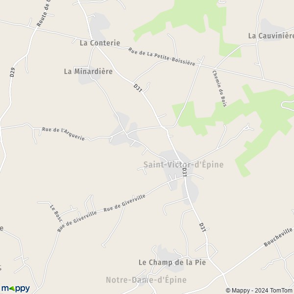 La carte pour la ville de Saint-Victor-d'Épine 27800