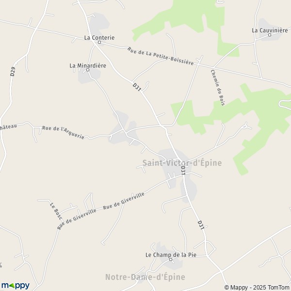 La carte pour la ville de Saint-Victor-d'Épine 27800