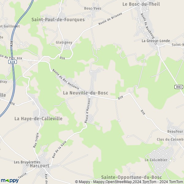 La carte pour la ville de La Neuville-du-Bosc 27890