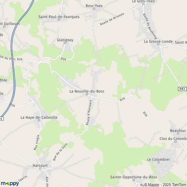 La carte pour la ville de La Neuville-du-Bosc 27890