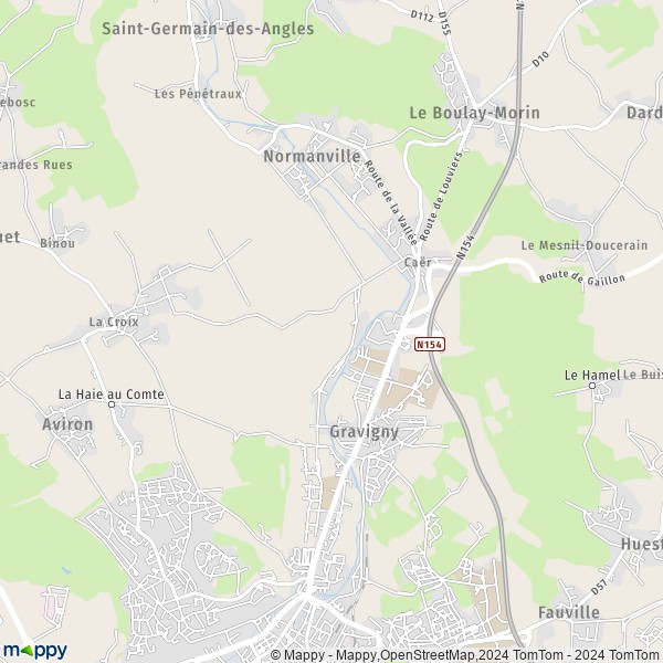 La carte pour la ville de Gravigny 27930