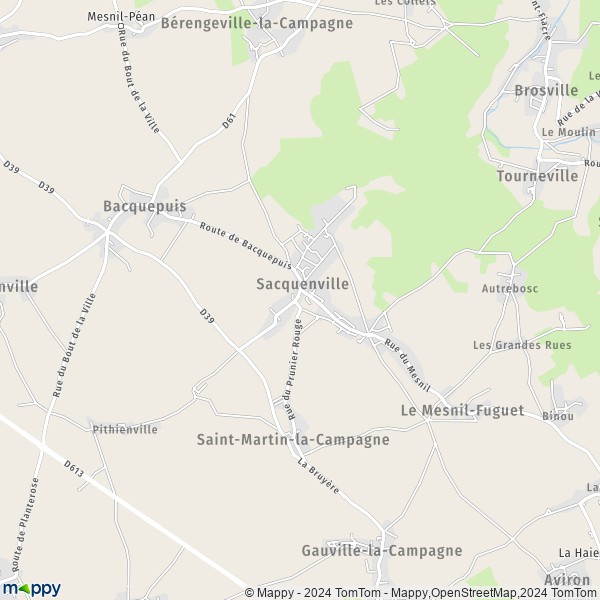 La carte pour la ville de Sacquenville 27930
