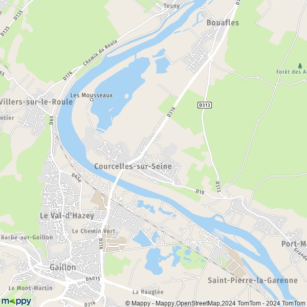 La carte pour la ville de Courcelles-sur-Seine 27940