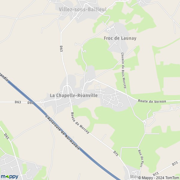 La carte pour la ville de La Chapelle-Réanville, 27950 La Chapelle-Longueville