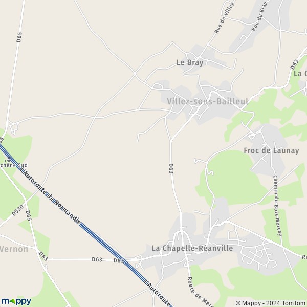 La carte pour la ville de Villez-sous-Bailleul 27950