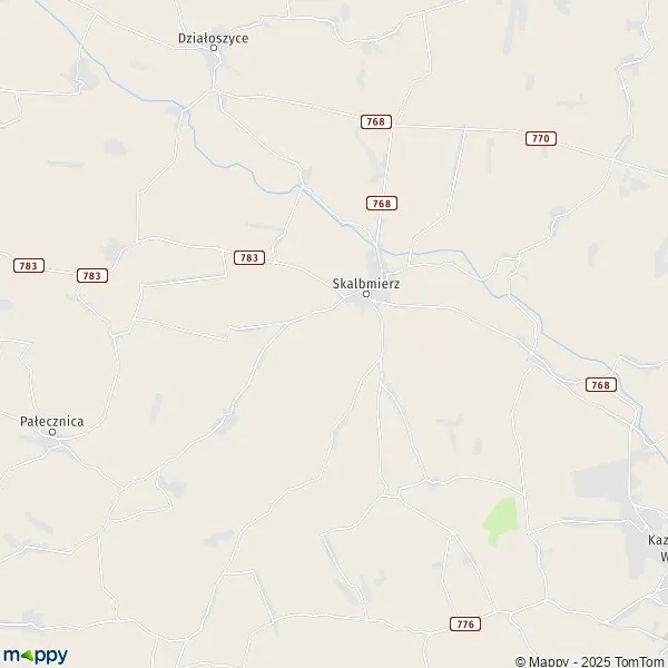 La carte pour la ville de Gmina Skalbmierz 28-500-32-109