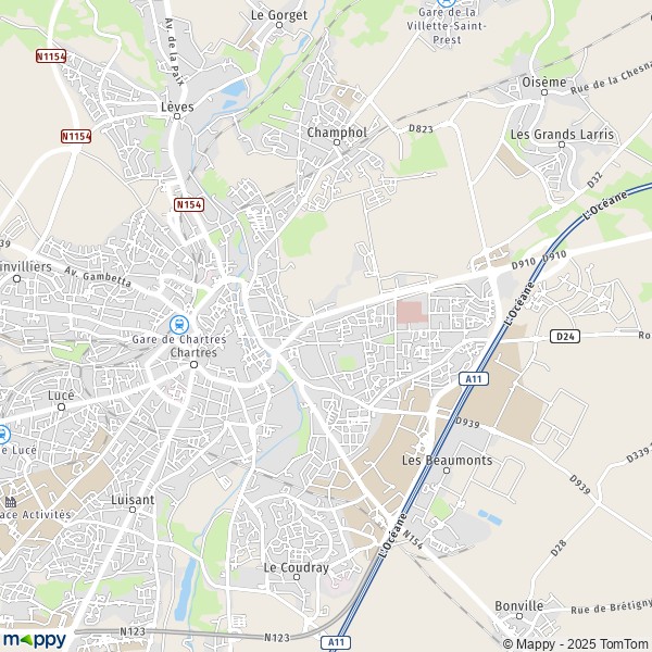 La carte pour la ville de Chartres 28000