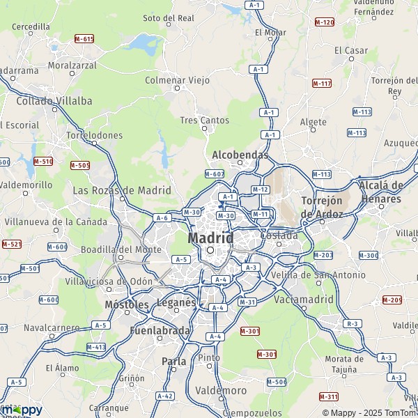 La carte pour la ville de 28001-28919 Madrid