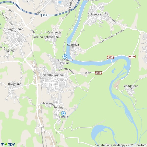 La carte pour la ville de Varallo Pombia 28040