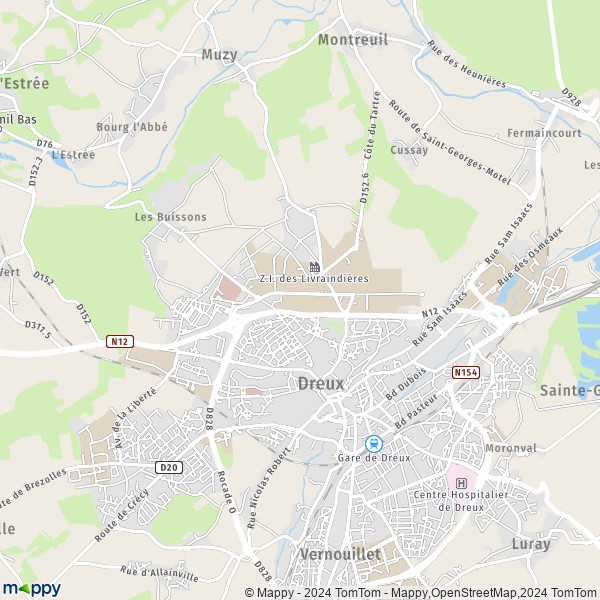 La carte pour la ville de Dreux 28100