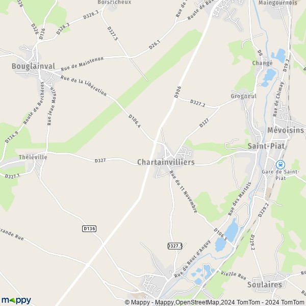 La carte pour la ville de Chartainvilliers 28130