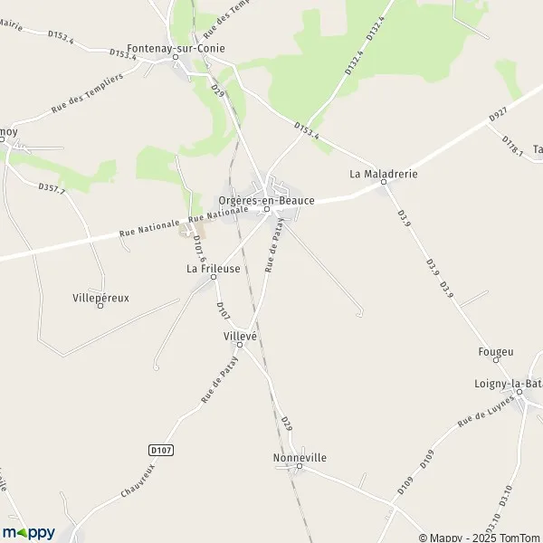 Plan OrgèresenBeauce carte de OrgèresenBeauce (28140) et infos