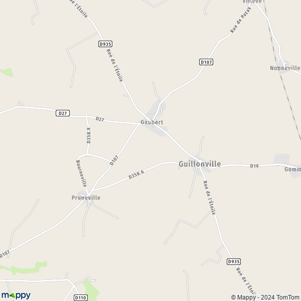 La carte pour la ville de Guillonville 28140