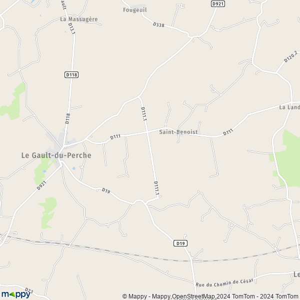 La carte pour la ville de Le Val, 28220-28290 Vald'Yerre
