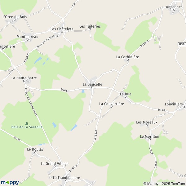 La carte pour la ville de La Saucelle 28250