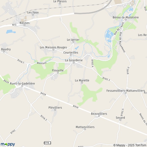 La carte pour la ville de Montigny-sur-Avre 28270