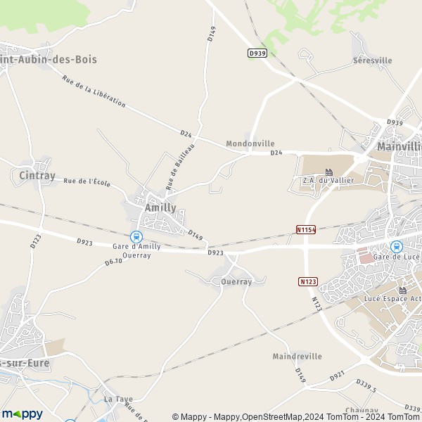 La carte pour la ville de Amilly 28300