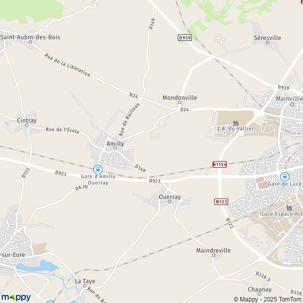 La carte pour la ville de Amilly 28300