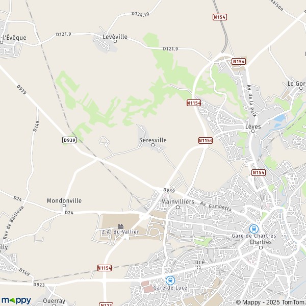 La carte pour la ville de Mainvilliers 28300