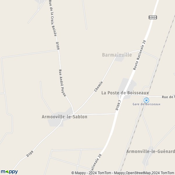 La carte pour la ville de Barmainville 28310