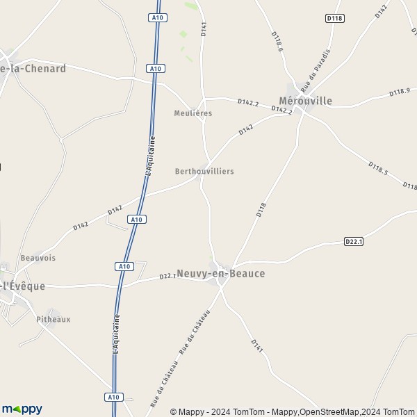 La carte pour la ville de Neuvy-en-Beauce 28310