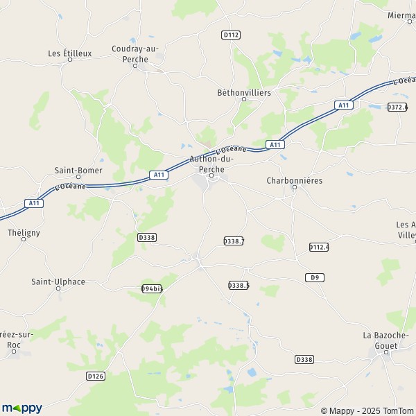 La carte pour la ville de Soizé, 28330 Authon-du-Perche