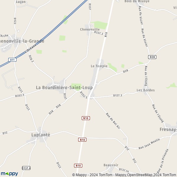 La carte pour la ville de La Bourdinière-Saint-Loup 28360