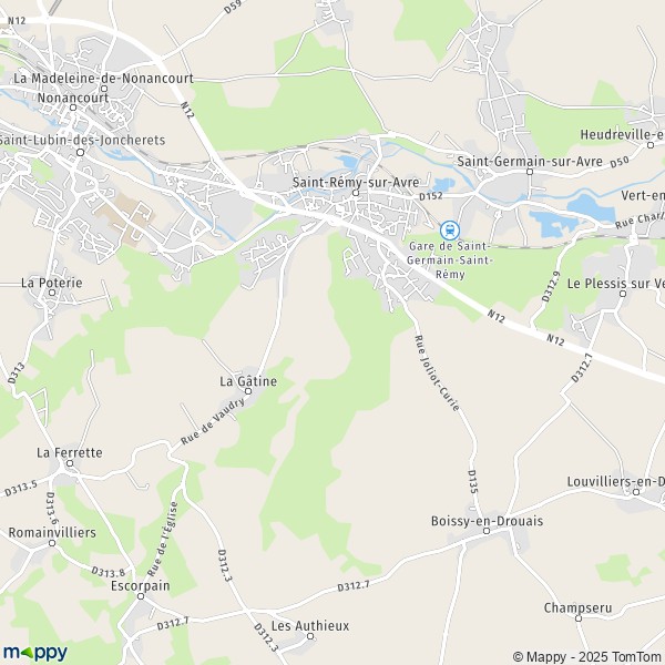 La carte pour la ville de Saint-Rémy-sur-Avre 28380